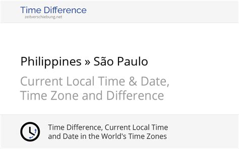 brazil and philippines time difference|Sao Paulo, Brazil to Manila, Philippines .